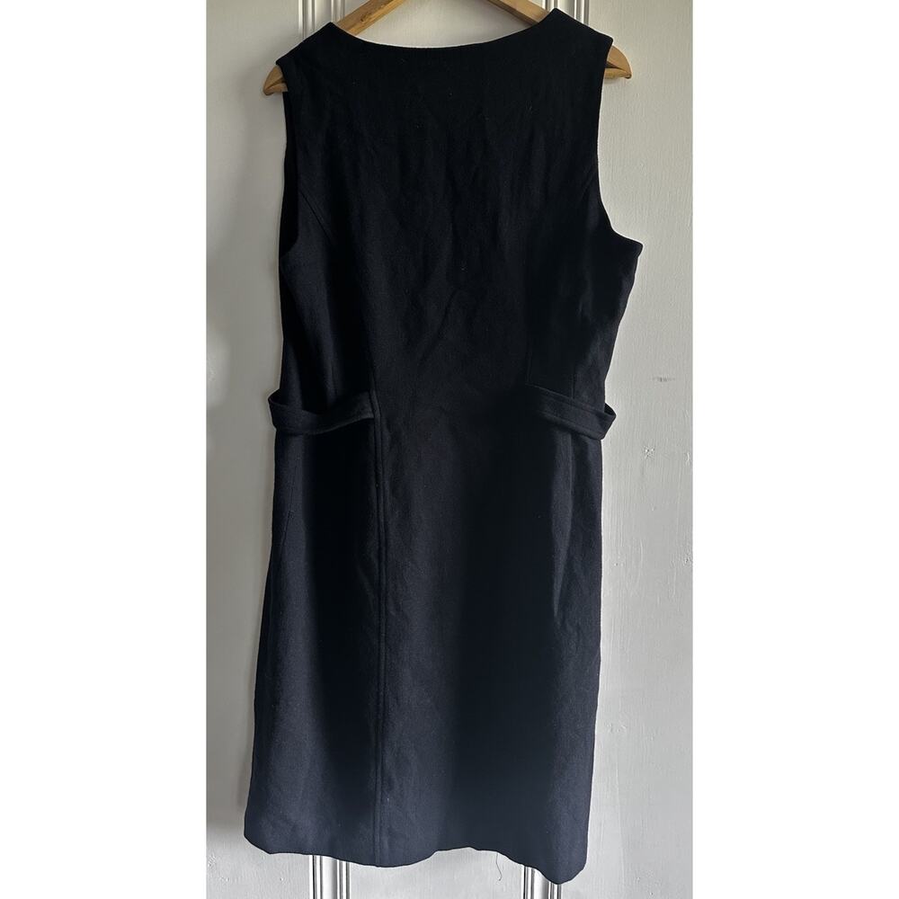 Worthington 100% Wool Black Sleeveless Button Front Dress Womens 14 Lined Midi - Picture 2 of 6